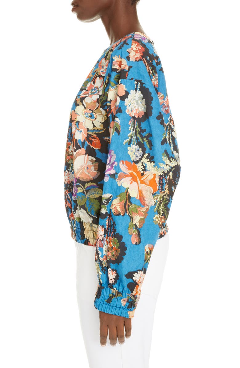Dries Van Noten Calvin Floral Cotton Blend Top, Alternate, color, 