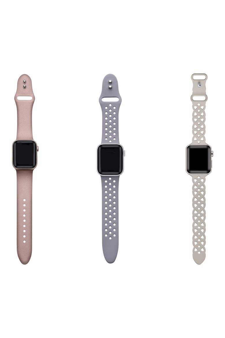 Assorted 3-Pack Silicone Apple Watch® Watchbands, Alternate, color, ASSORTED