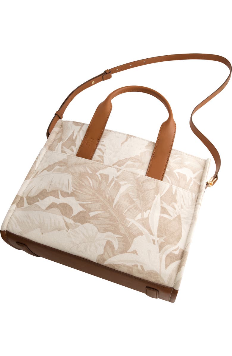 Tommy Bahama Floral Canvas & Leather Trim Tote Bag, Alternate, color, Beige Multi