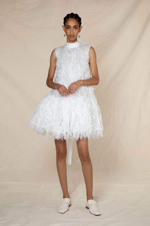 Odette Faux Feather Bridal Dress
