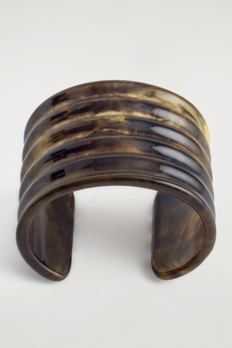 Rippled Cuff, Alternate, color, BROWN / MARBLED