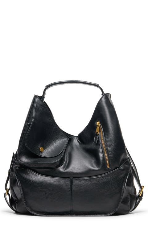 Stowaway Faux Leather Utility Tote