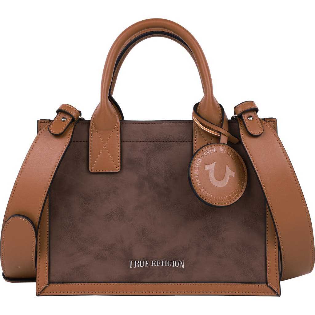 True Religion Top Handle Box Tote Bag In Brown