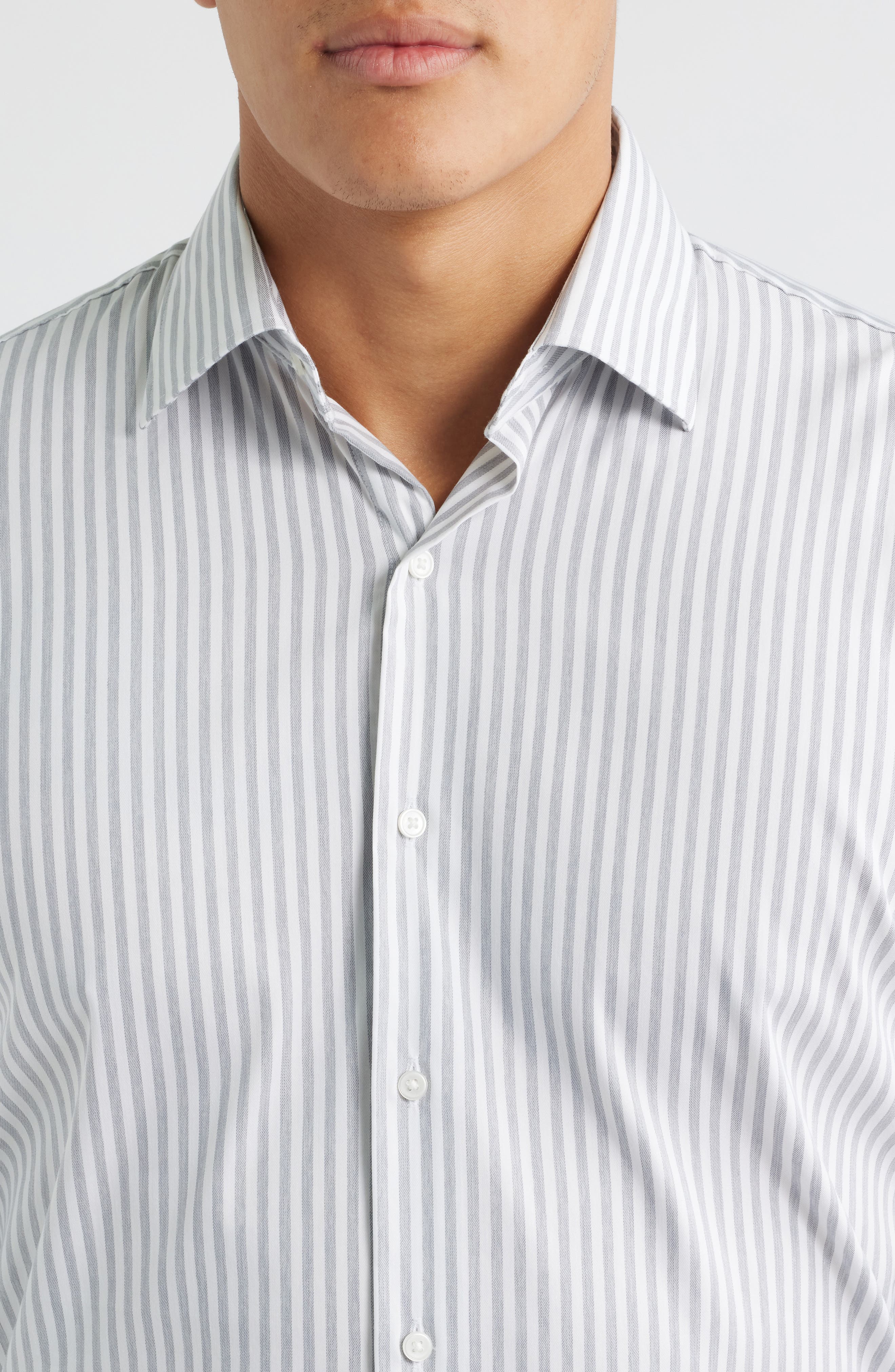 Cannon Crown Lite Stripe Performance Twill Button-Up Shirt - image 2