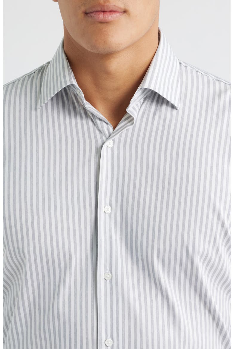 Cannon Crown Lite Stripe Performance Twill Button-Up Shirt, Alternate, color, GALE GREY