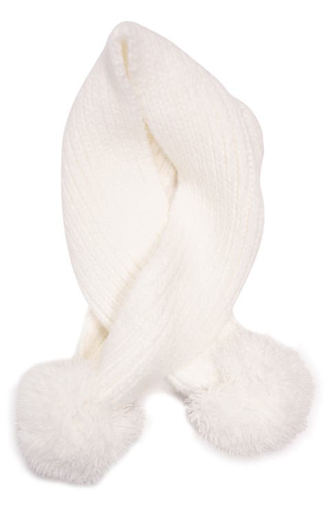 Crossover Pompom Scarf