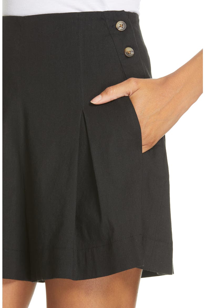 Pleat Front Shorts, Alternate, color, BLACK