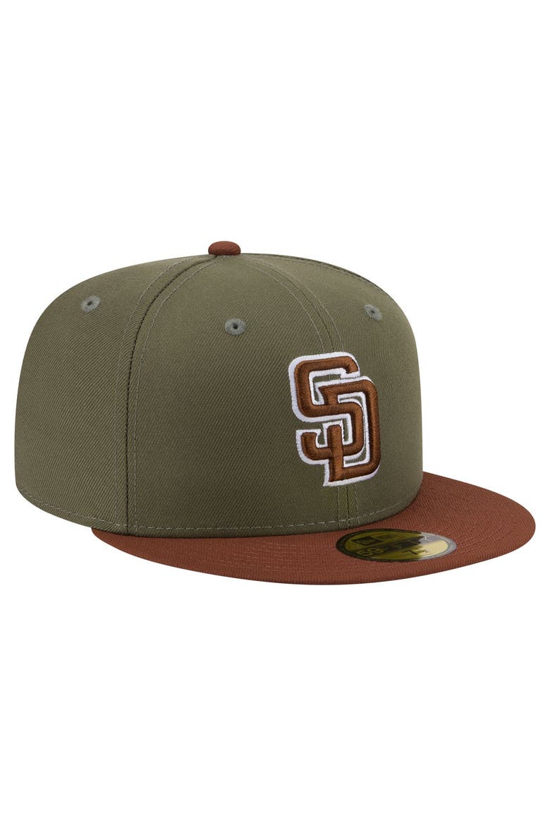 Men's New Era Olive/Brown San Diego Padres Color Pack 59FIFTY Fitted Hat, Alternate, color, Olive