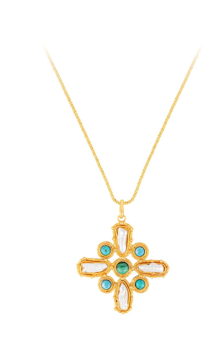 SYLVIA TOLEDANO Croix Baroque Necklace, Main, color, Multi