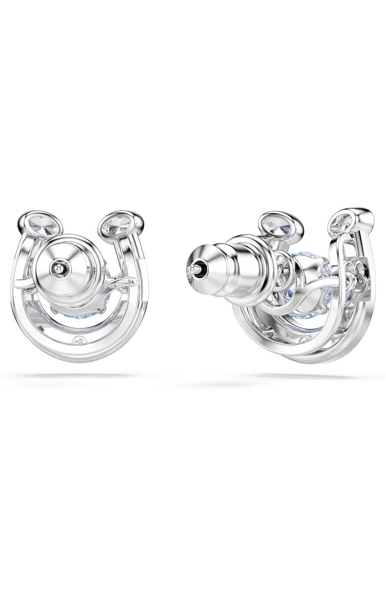 Swarovski Symbolica Horseshoe Stud Earrings, Alternate, color, Blue/ Silver