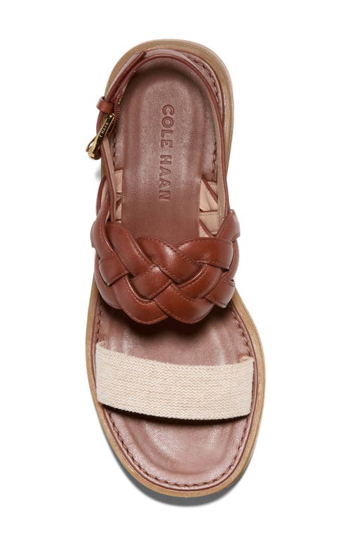 Cole Haan Women's Cressida Lug Sandals - Brown Size 9 In Natural Canvas/dark Cuoio