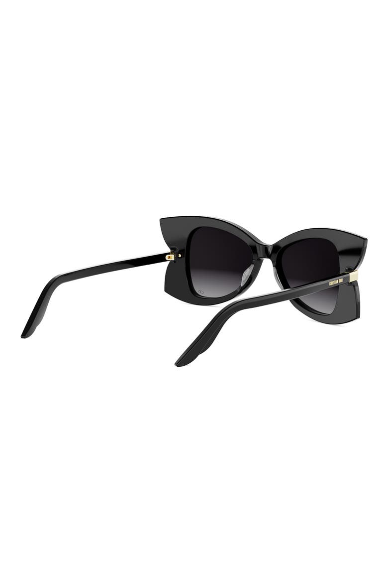 'DiorButterfly S1I 51mm Gradient Butterfly Sunglasses, Alternate, color, SHINY BLACK / GRADIENT SMOKE