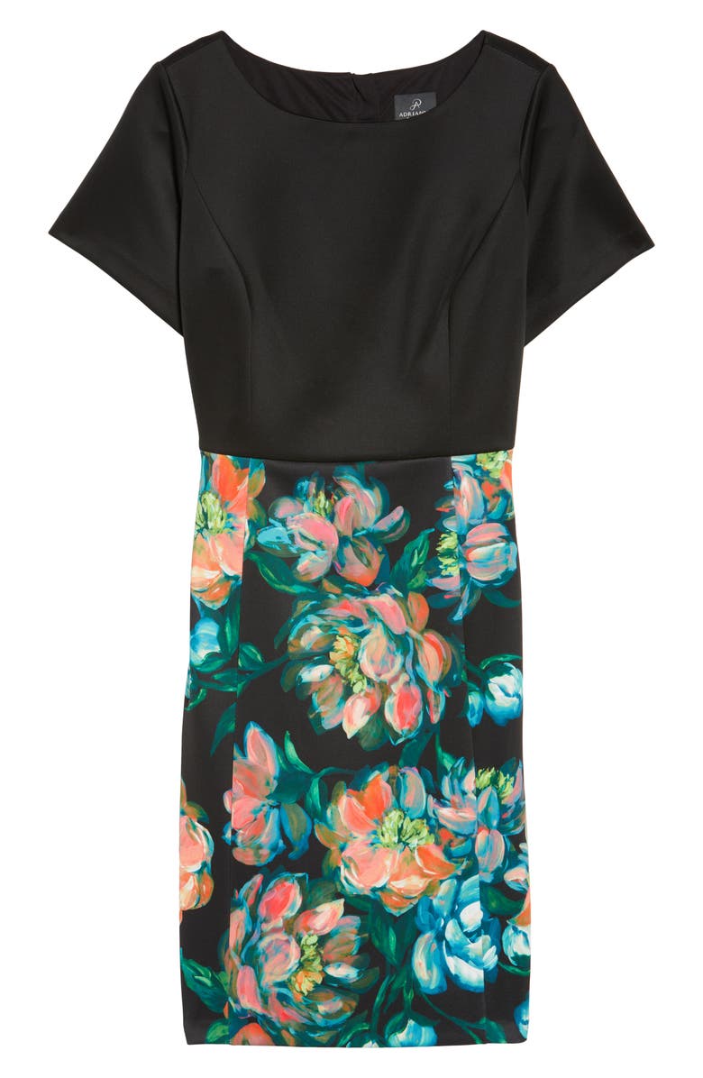 Adrianna Papell Floral Print Sheath Dress, Alternate, color,