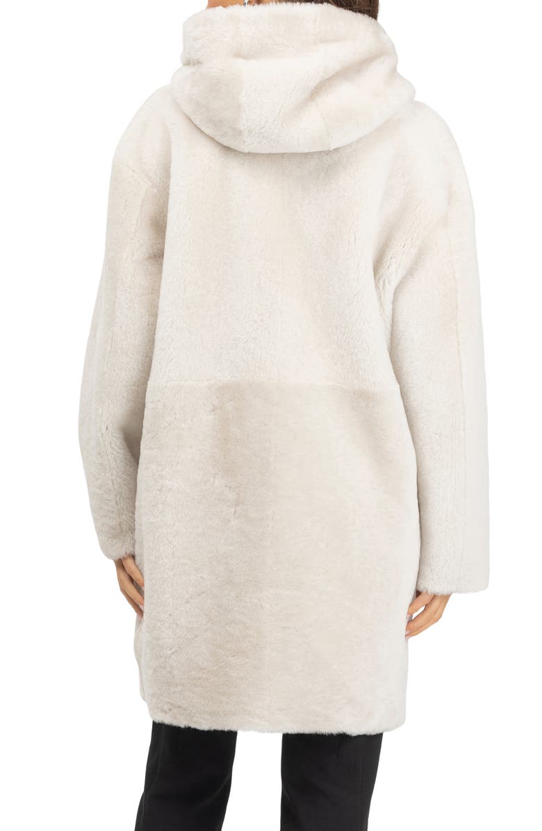 GORSKI Merino Shearling Lamb Hooded Jacket, Alternate, color, Cream