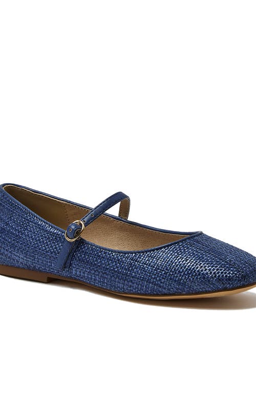 Lands' End Classic Raffia Mary Jane Flats In Mediterranean Blue