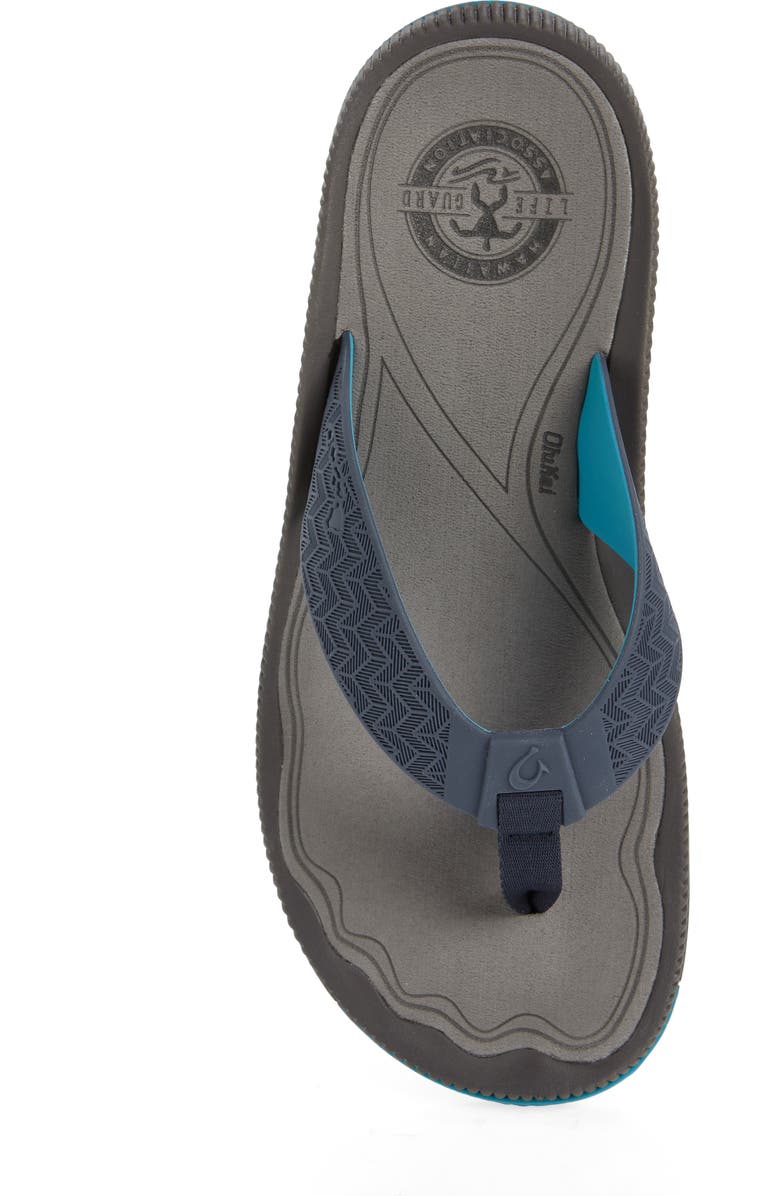 OluKai Awiki Flip Flop, Alternate, color, Trench Blue / Pavement