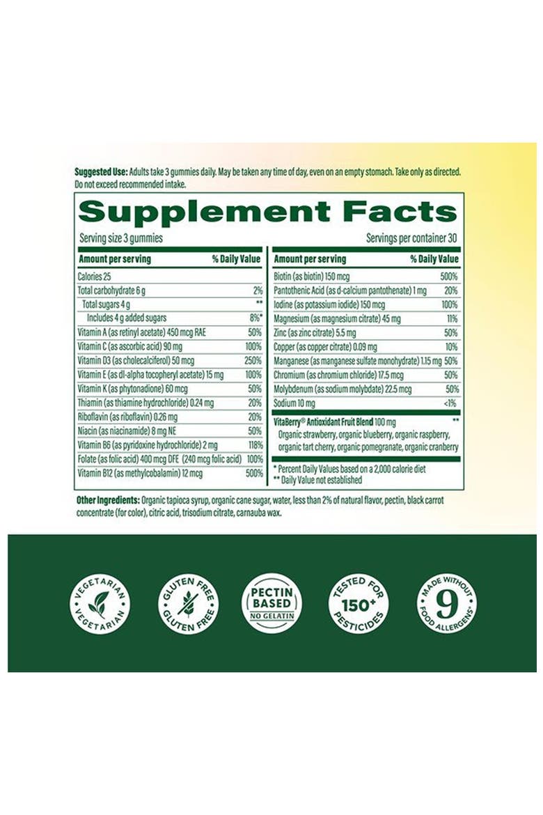 Whole Body Multivitamin Gummies for Women for Healthy Skin & Hair, Vegetarian, 90 Strawberry Gummies, Alternate, color, None