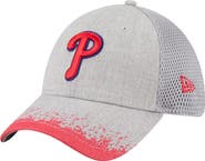 New Era Men's New Era Gray Philadelphia Phillies Visor Paint Splatter 39THIRTY Flex Hat