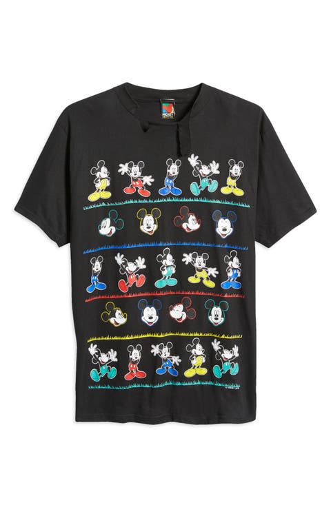 Unisex Secondhand Ripped Mickey Mouse Graphic Tee