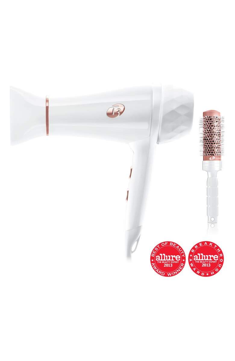 T3 White & Rose Gold Featherweight Luxe 2i Hair Dryer, Alternate, color, 