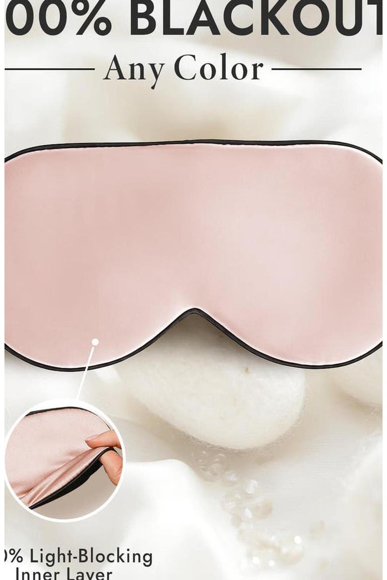 Pure Silk Elastic Band Sleep Eye Mask, Alternate, color, Pink