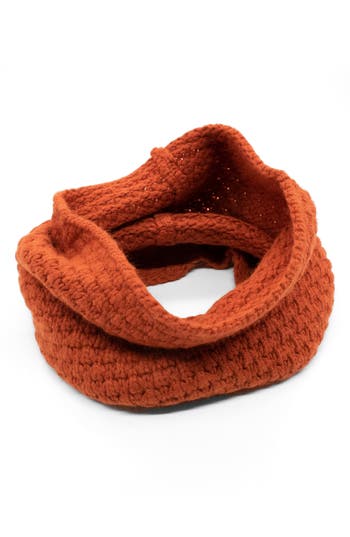 Portolano Minerva Popcorn Stitch Infinity Scarf In Brown