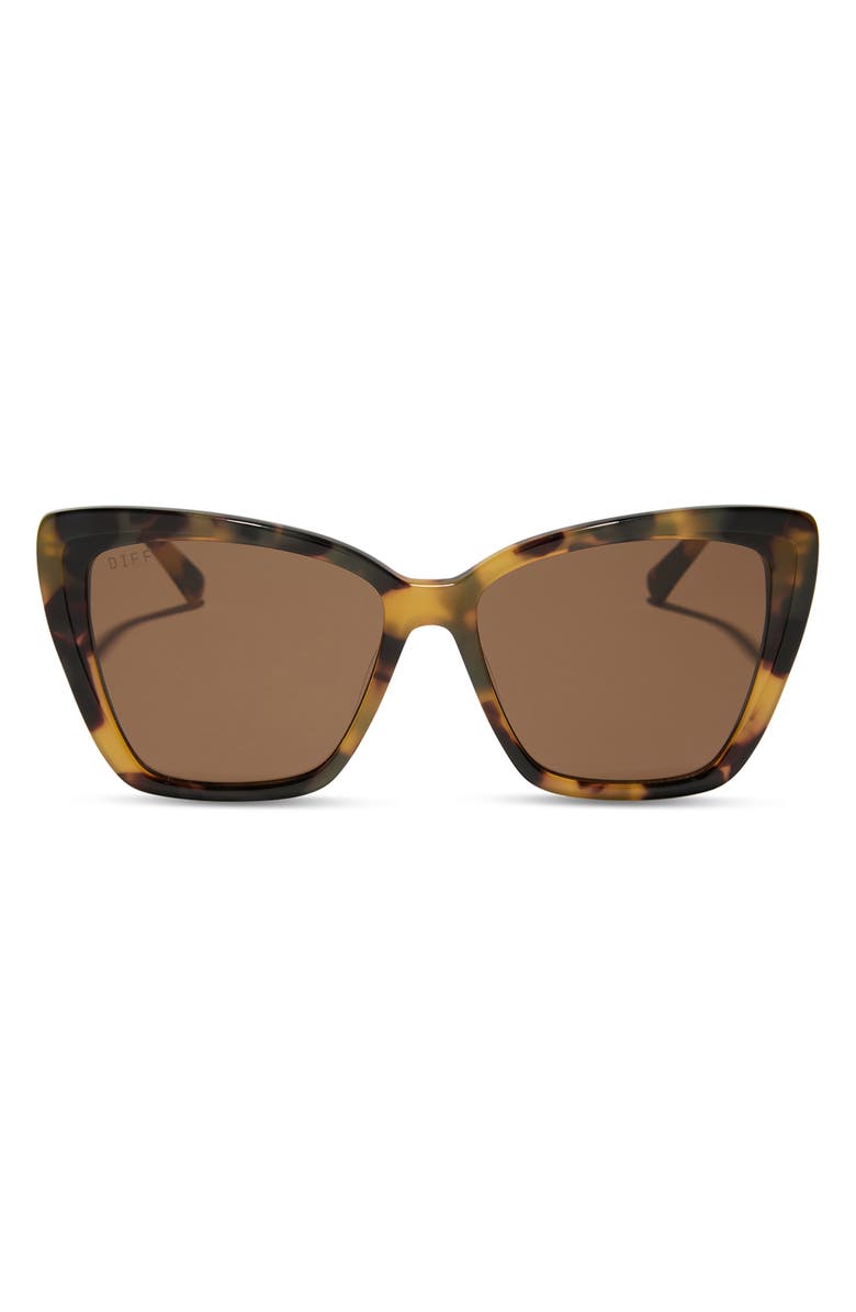 DIFF Becky II 56mm Polarized Cat Eye Sunglasses, Main, color, Dark Brown