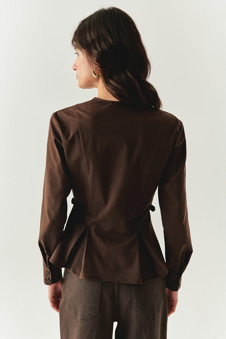 Ashylnn Wrap Collar Shirt, Alternate, color, BROWN