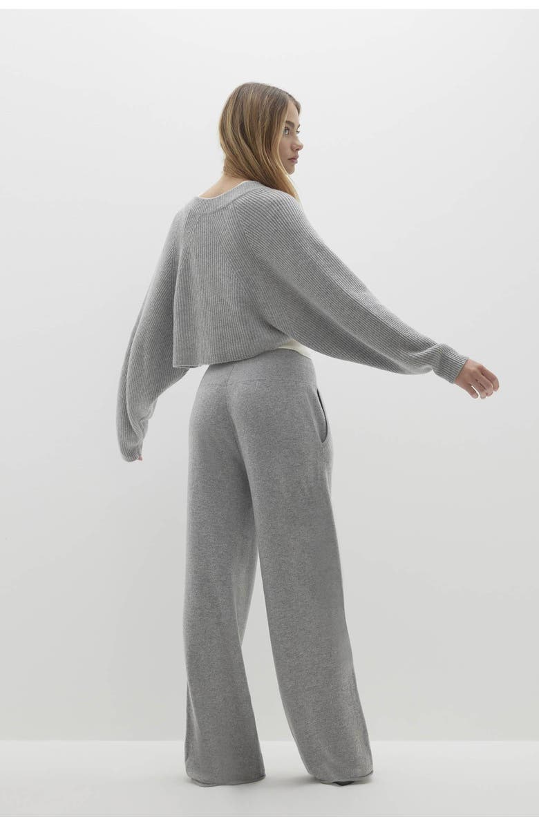 NAKED CASHMERE Antoinette Ribbed Cashmere Shrug, Alternate, color, Shadow Heather