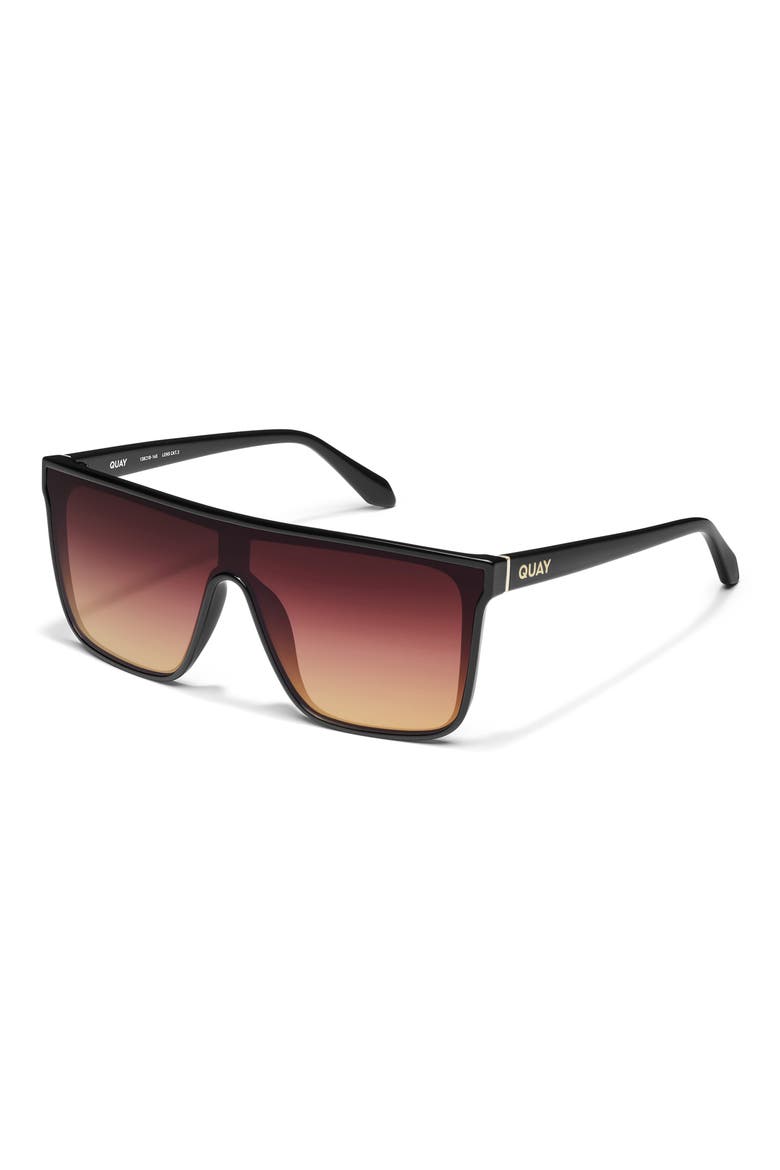 Nightfall Medium 138mm Shield Sunglasses, Alternate, color, BLACK/ IRIS GLOW