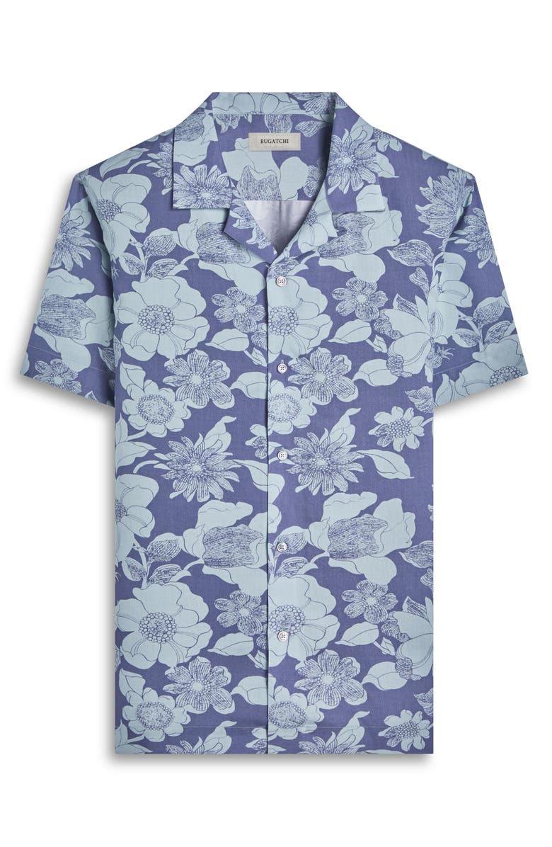 Bugatchi Jackson Floral Lyocell Camp Shirt, Alternate, color, Mint
