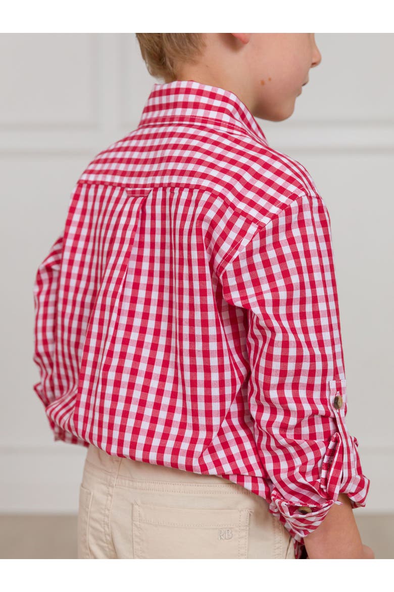 Boys Long Sleeve Button Down Shirt, Alternate, color, Classic Red Gingham