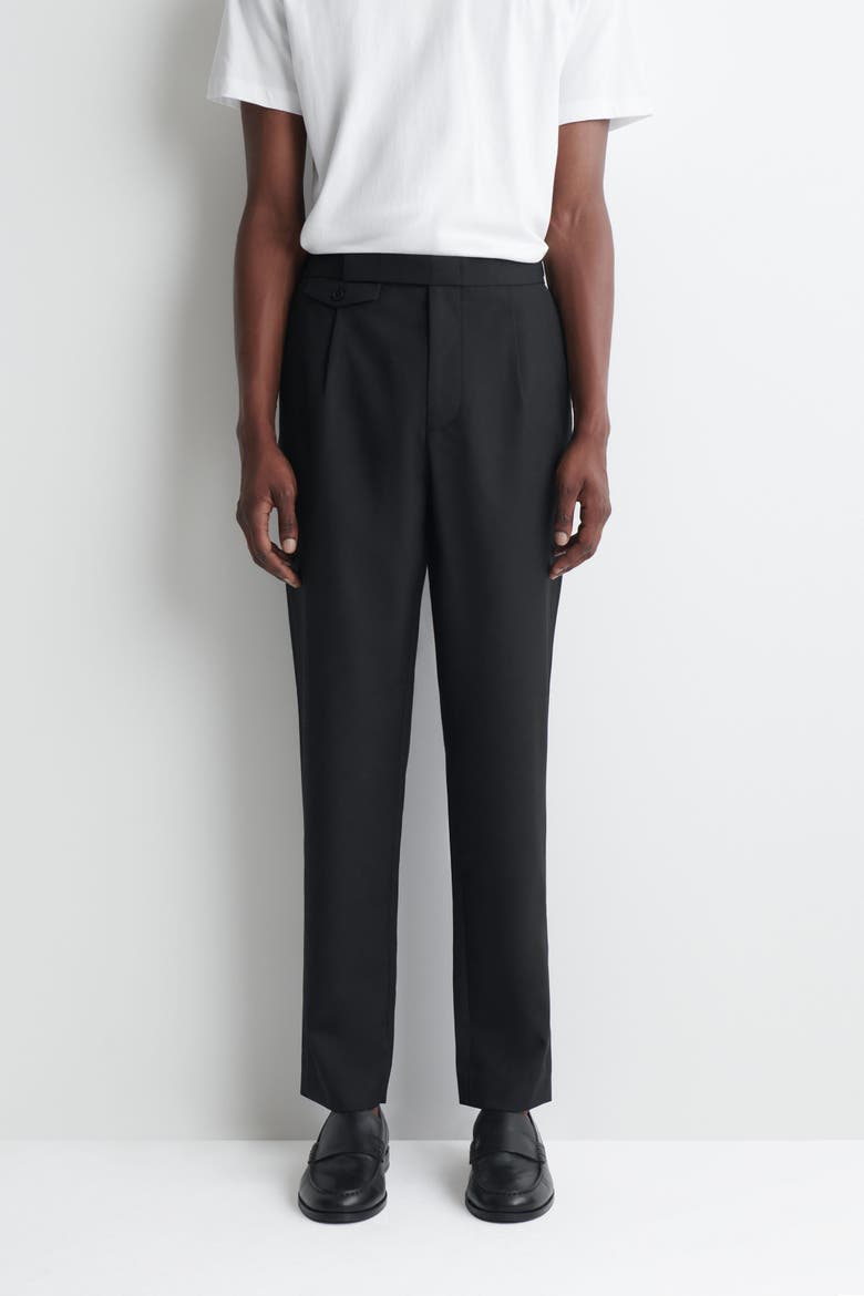 Wool Slim-Fit Straight-Leg Pants, Alternate, color, BLACK