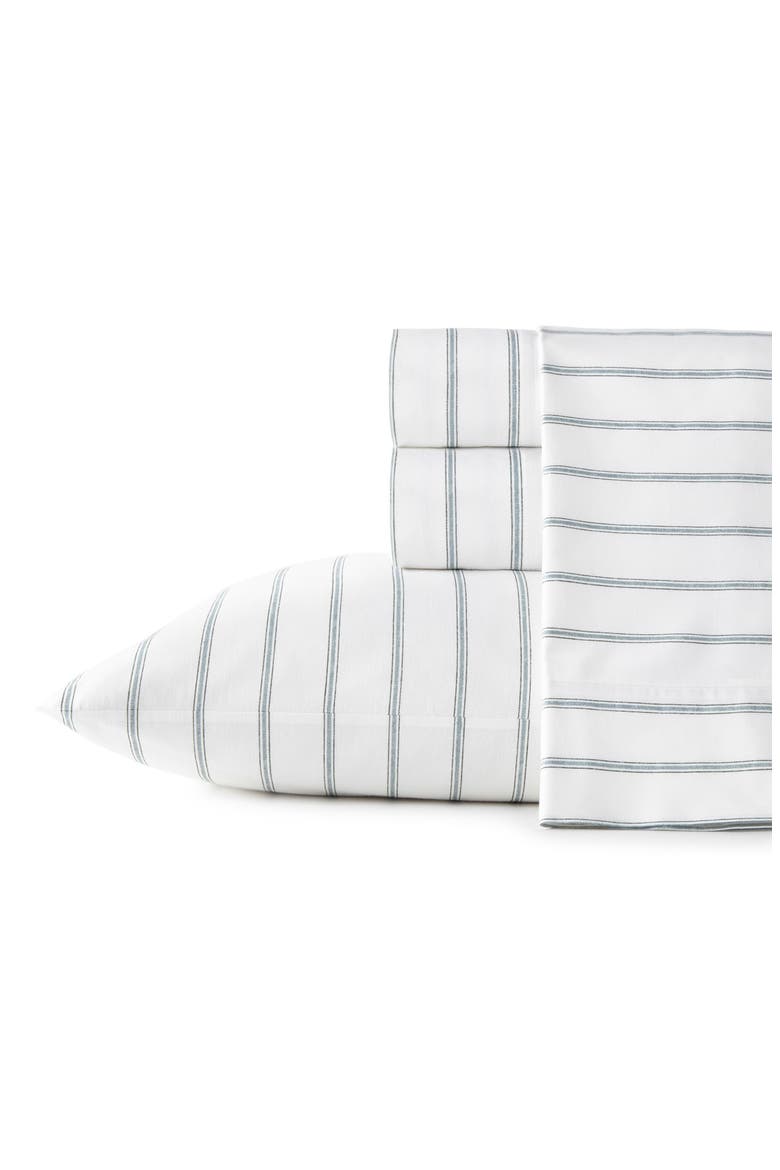 Trenton Stripe 200 Thread Count Cotton Percale Sheet Set, Main, color, LT-PASTEL GREEN