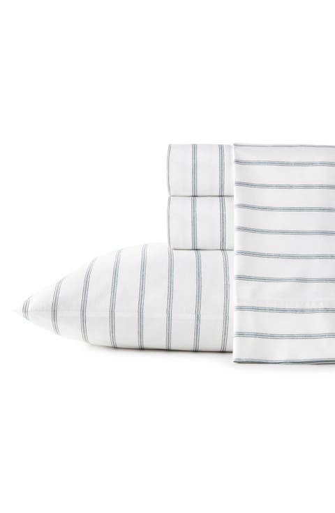 Trenton Stripe 200 Thread Count Cotton Percale Sheet Set