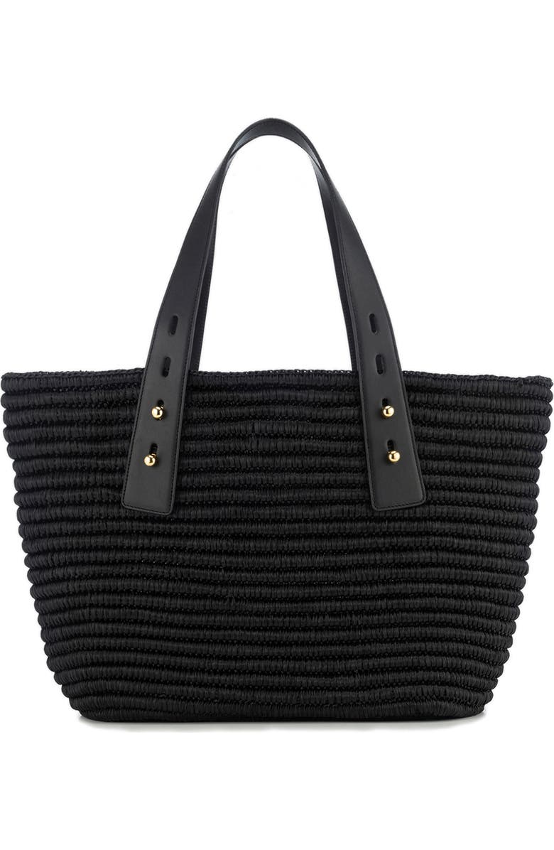 FRAME Medium Les Second Raffia & Leather Tote, Main, color,