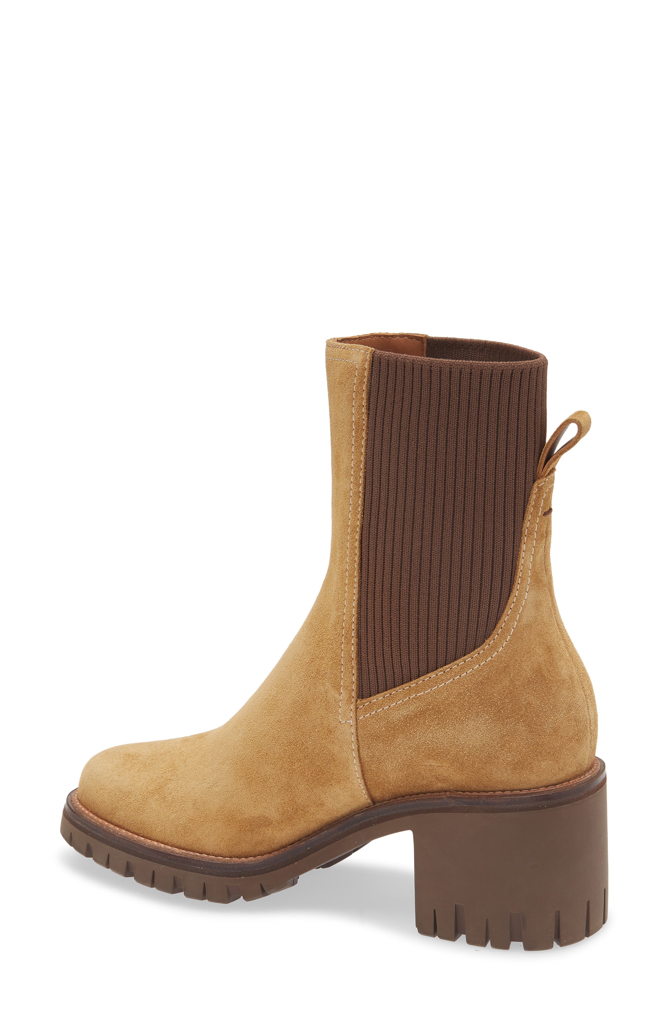 rag & bone Corey Lug Sole Chelsea Boot, Alternate, color, Caramel Suede