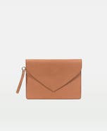 Modher Envelope Clutch In Vegetable Tanned Calfskin And Suede Leather