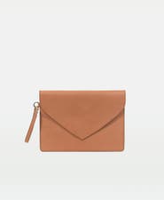 Modher Envelope Clutch In Vegetable Tanned Calfskin And Suede Leather