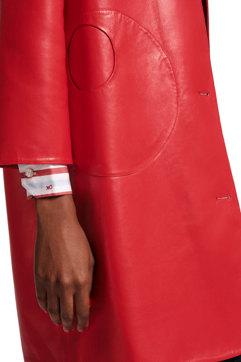 Mod Jacket Faux Leather, Alternate, color, Geranium