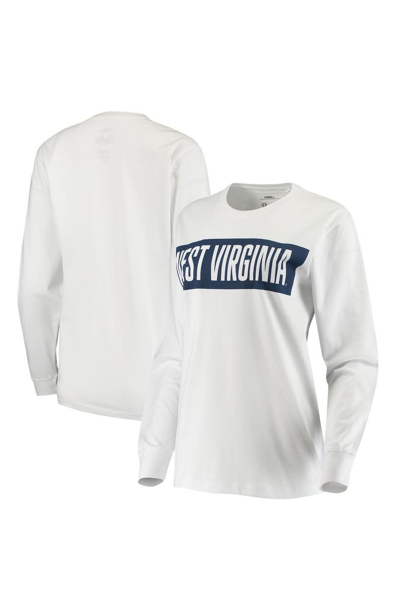 PRESSBOX Women's Pressbox White West Virginia Mountaineers Big Block Whiteout Long Sleeve T-Shirt, Main, color, 