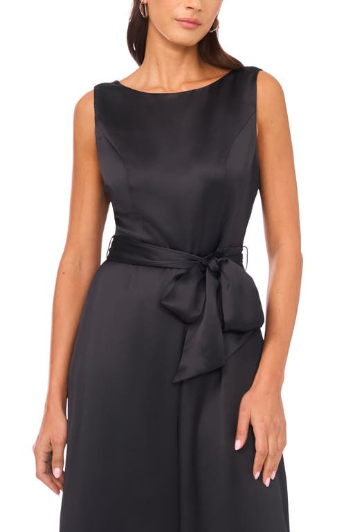 Vince Camuto Tie Waist Wide Leg Jumpsuit In Black