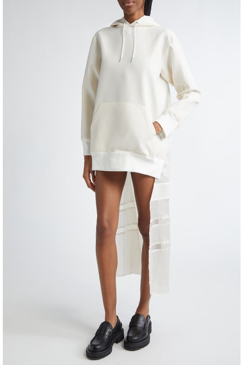 High-Low Hoodie Dress, Alternate, color, OFF WHITE