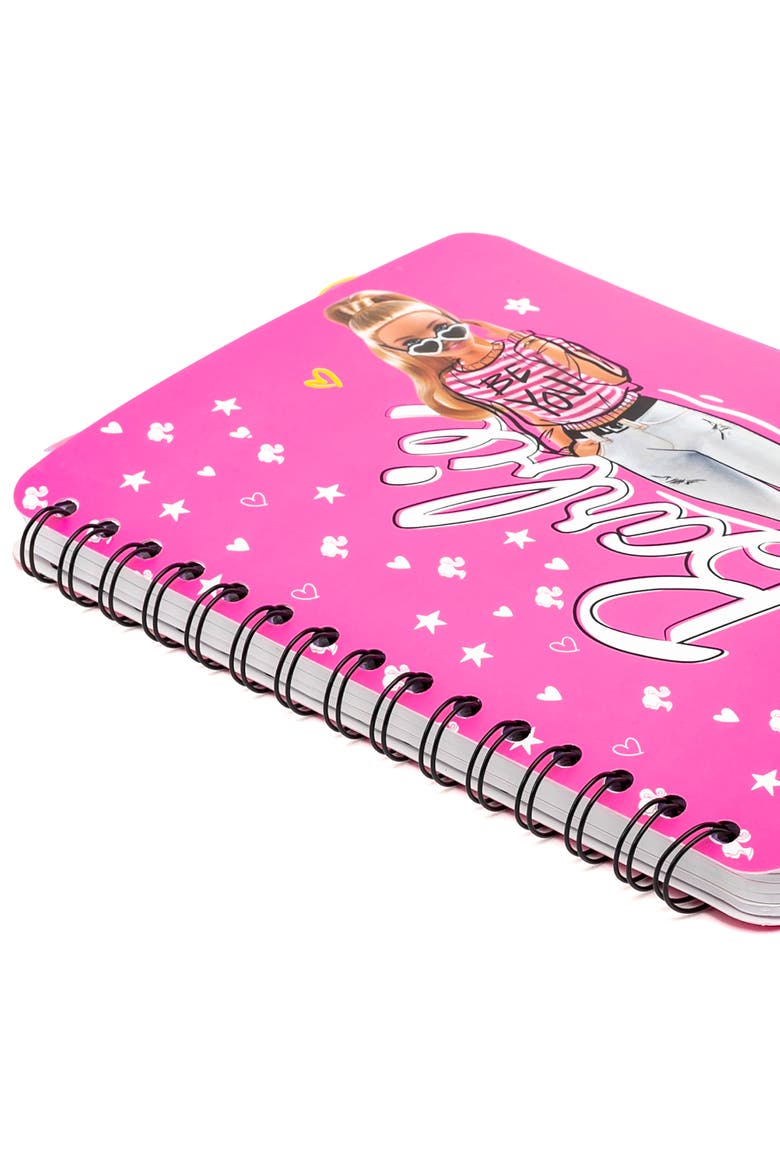 4 Tab Journal ,Barbie, 160 Pages, Fashion Themed Spiral Notebook, 3+, Alternate, color, Multicolored