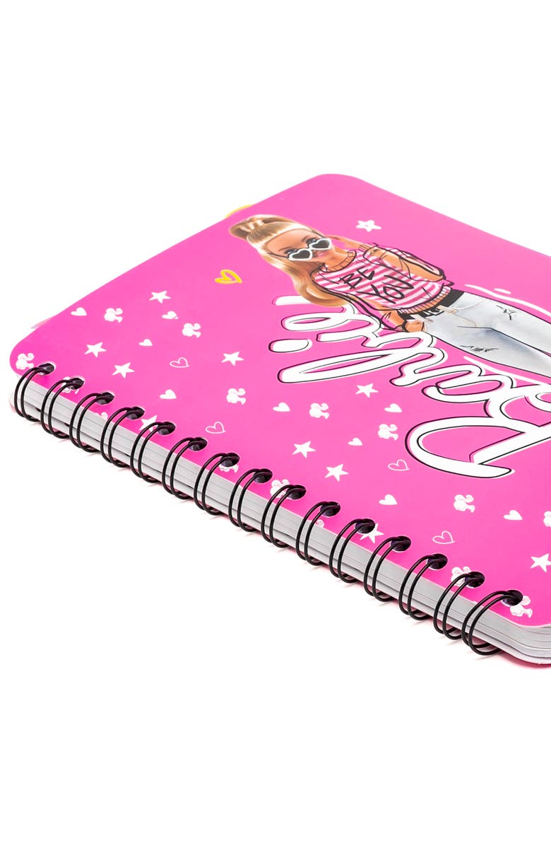 Inkology 4 Tab Journal ,Barbie, 160 Pages, Fashion Themed Spiral Notebook, 3+, Alternate, color, Multicolored