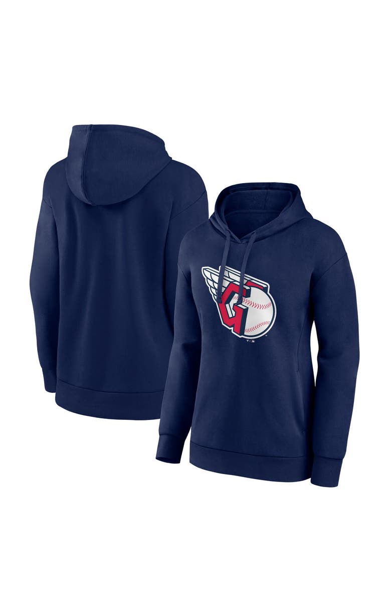 FANATICS Women's Fanatics Branded Navy Cleveland Guardians Logo Pullover Hoodie, Main, color, 
