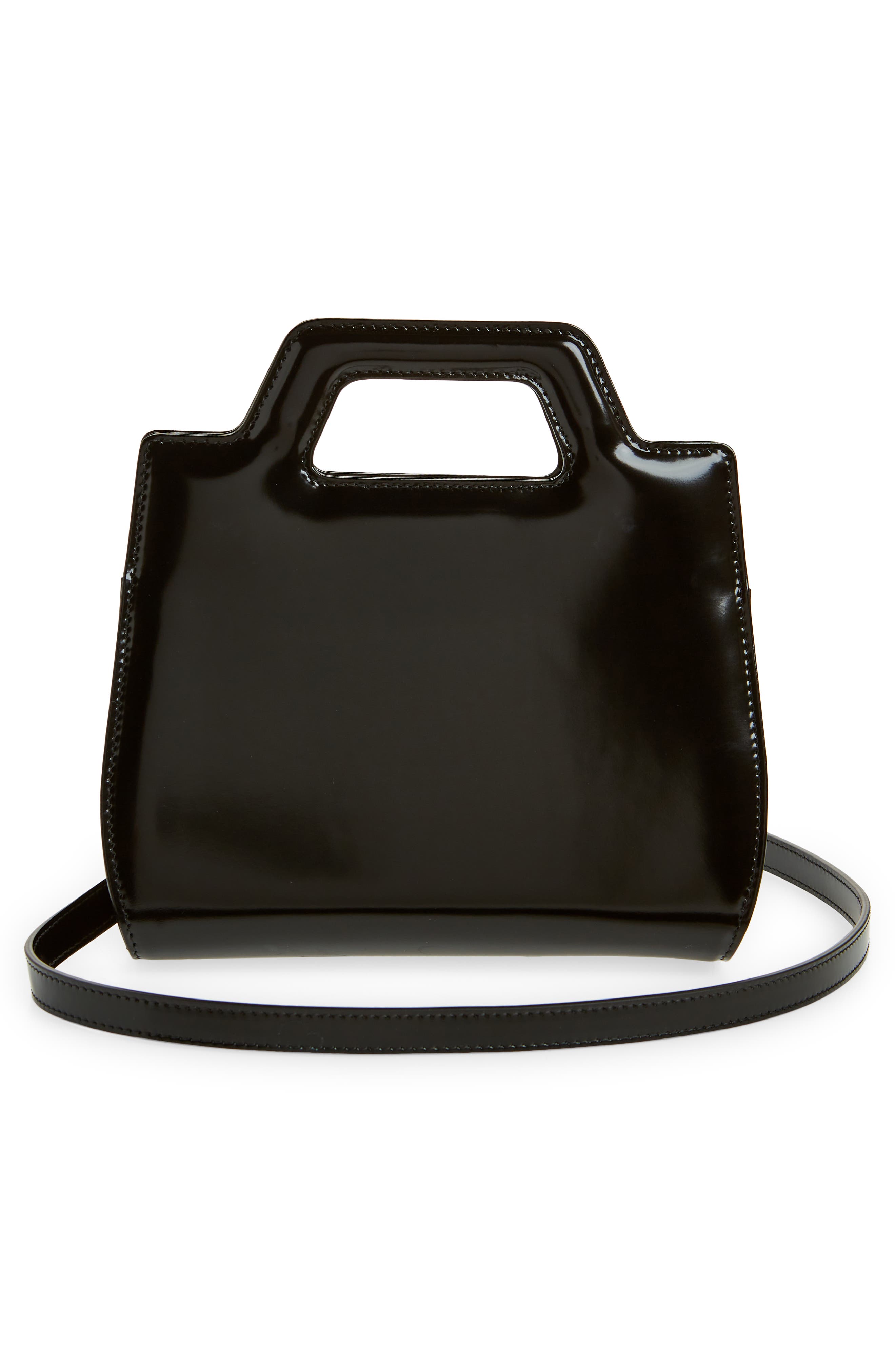 FERRAGAMO Wanda Mini Leather Top-Handle Bag, Alternate, color, Nero