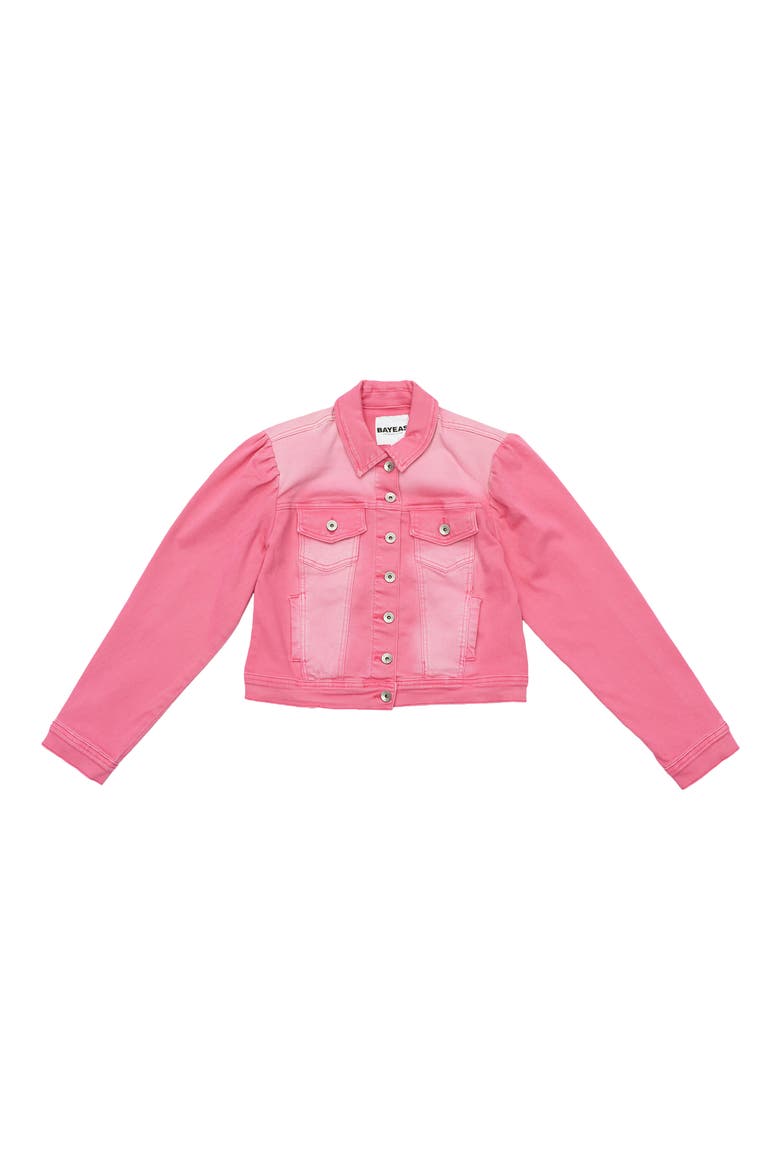 Puff Shoulder Crop Denim Jacket, Alternate, color, RAZ