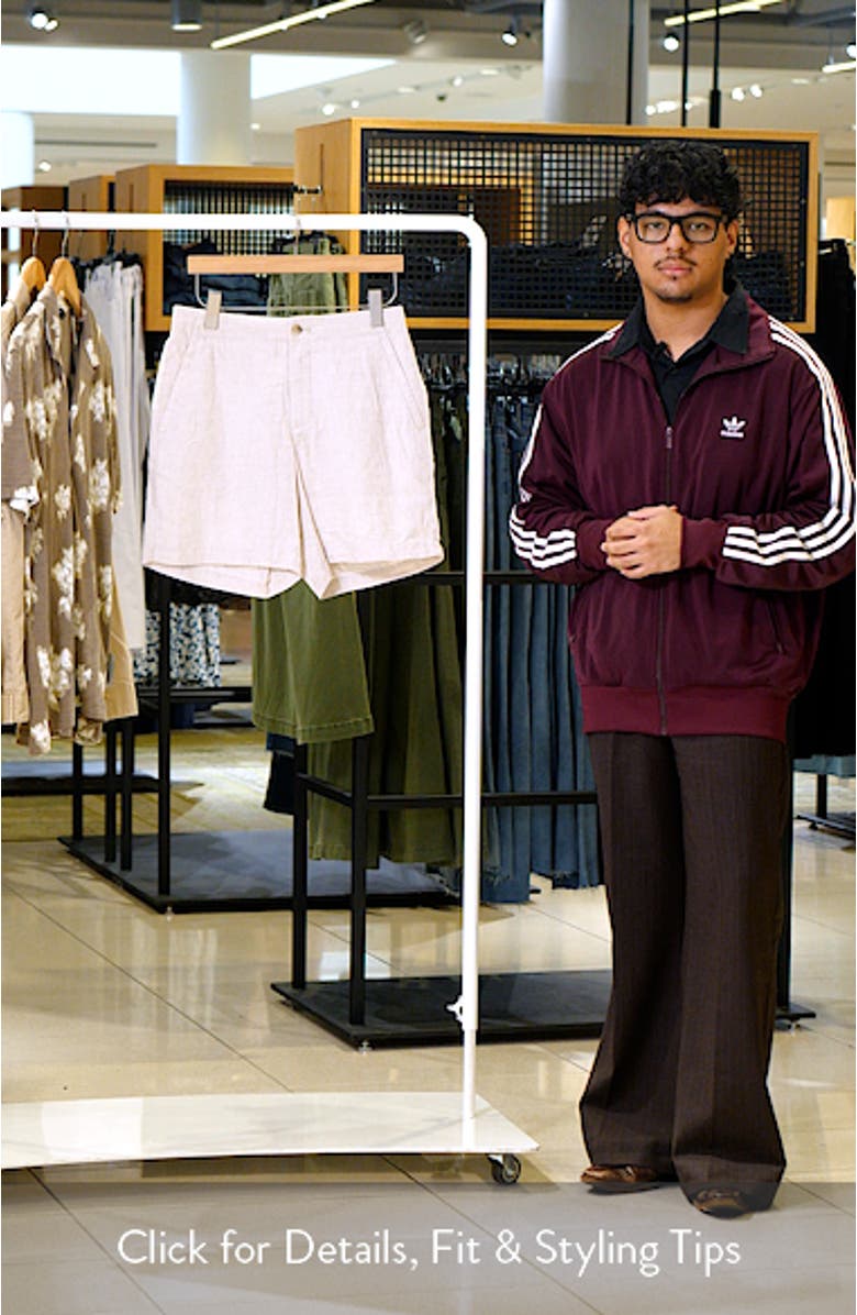 Flat Front Linen Chino Shorts, sales video thumbnail