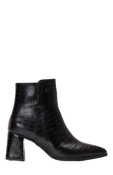 Lilith Croco Ankle Boots